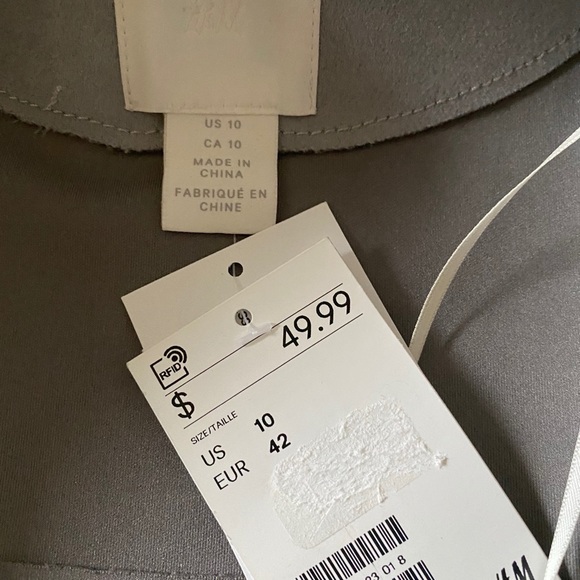 NWT H&M Gray Faux Suede Jacket - Picture 7 of 12